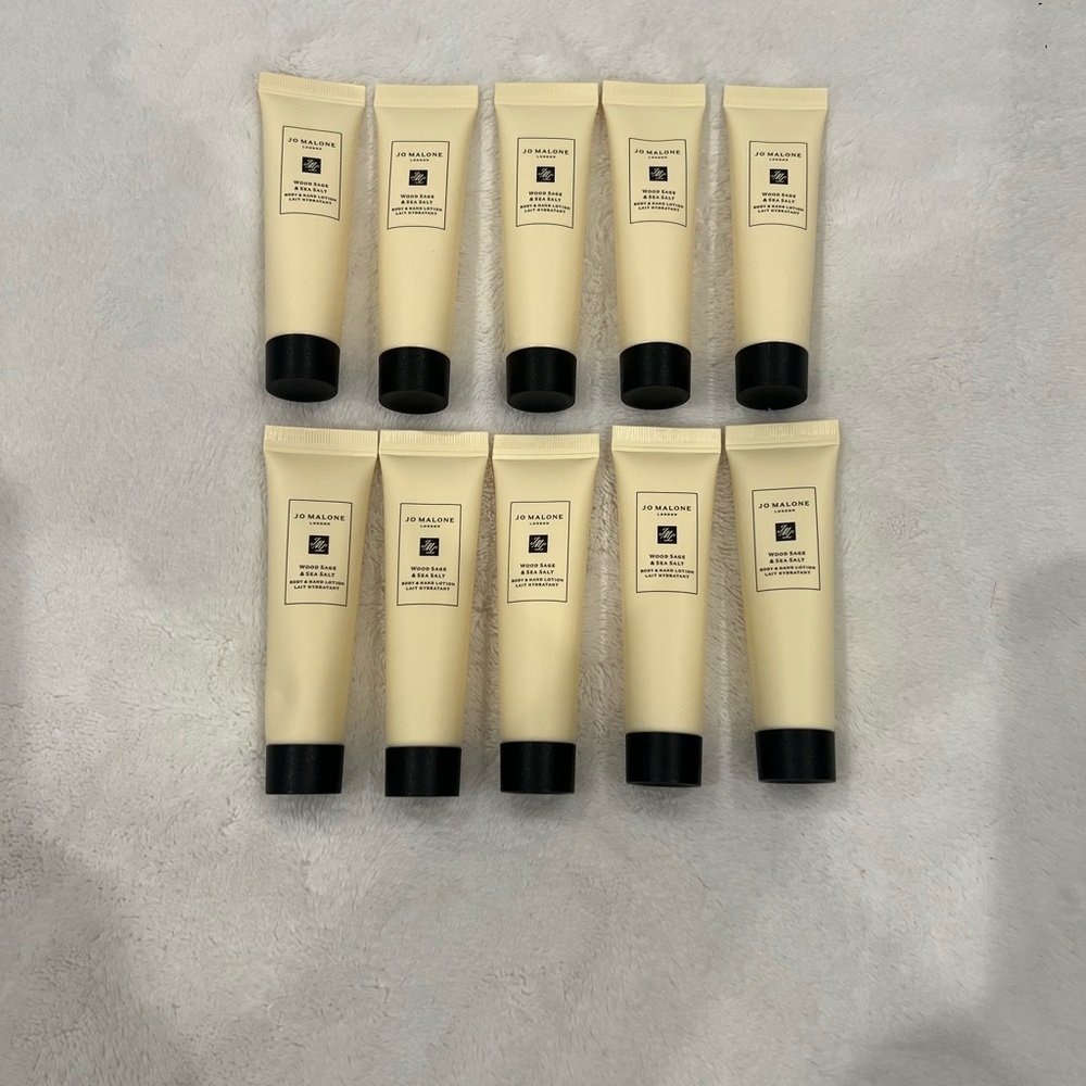 Set of 10 Jo Malone London Wood Sage & Sea Salt Body & Hand Lotion 15 ml.